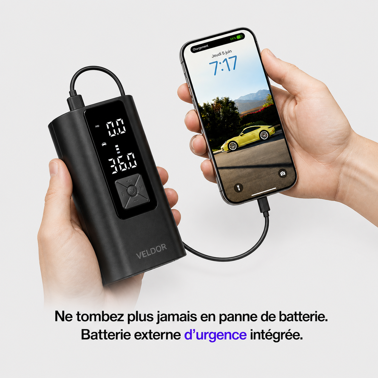 Veldor Gonfleur Portatif Multifonction