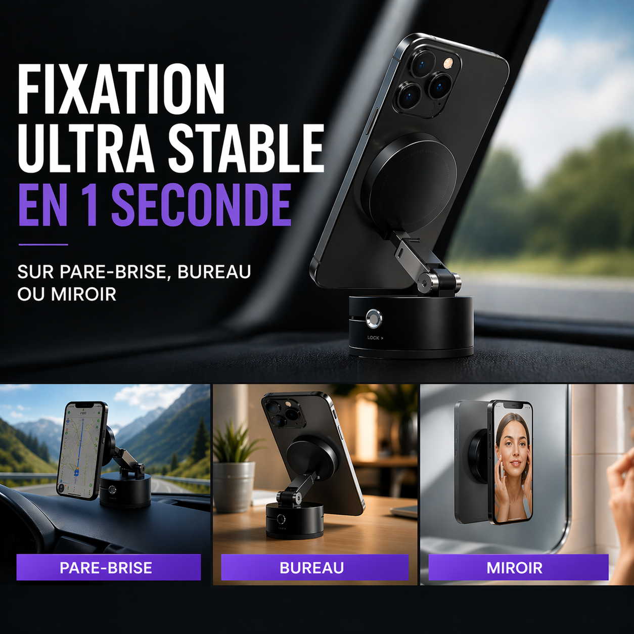 Fixez votre téléphone partout. Sans qu'il ne tombe